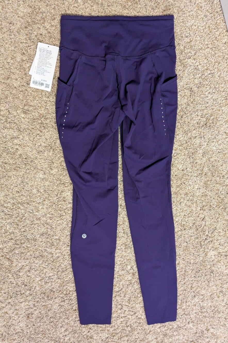NWT Lululemon Fast And Free HR Tight 28" *Pockets Dark Court Purple 8 - Picture 2 of 3